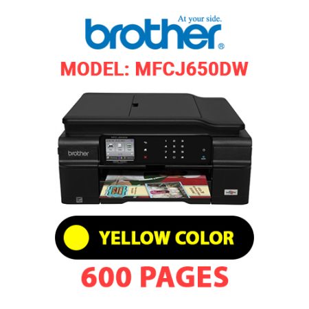 BROTHER MFCJ650DW PRINTER - YELLOW INK