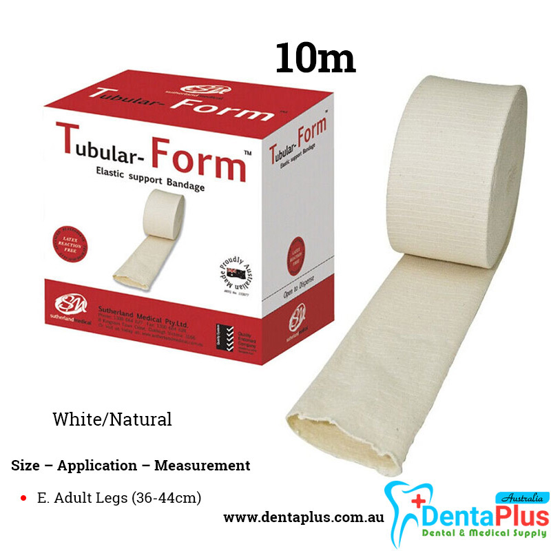 Tubular Form Support Elasticated Compression Bandage White/Natural (10m) #Each Roll - E. Adult Legs (36-44cm)